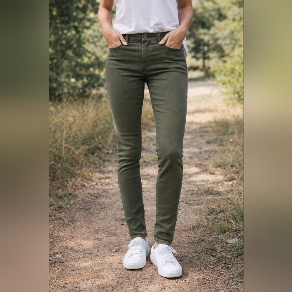 Gap Jeans Size 4 Small S Hunter Green Stretch Skinny Leg Pants Slim Leggings GAP